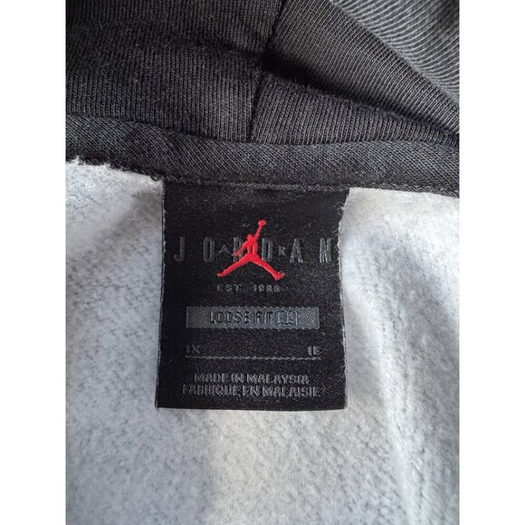 Nike Jordan Flight Print Allover Hoodie Women's Sz 1X Black/White DV1417-010 - Picture 5 of 10